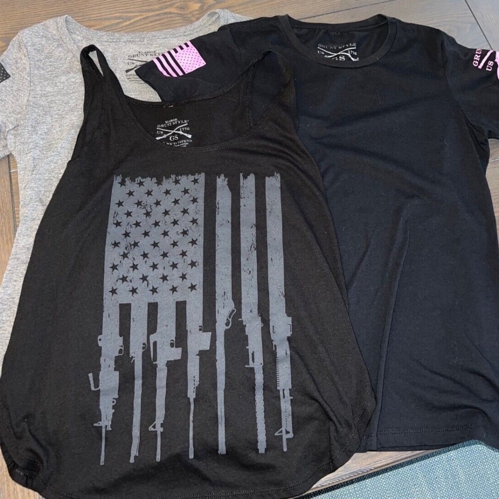 Women's GRUNT STYLE USA Pride Classic Graphic T Shirt size XL Lot of 3! Patriot